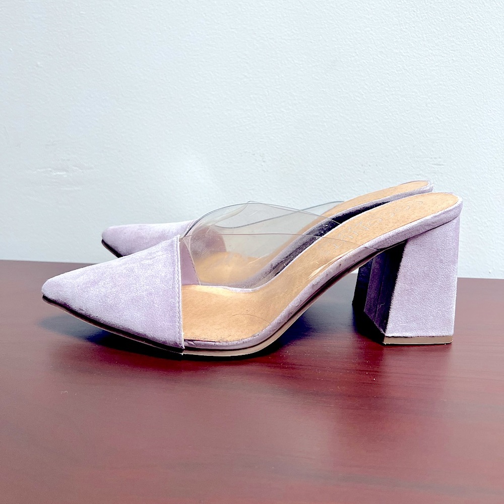 Lavender Block Heel Mules